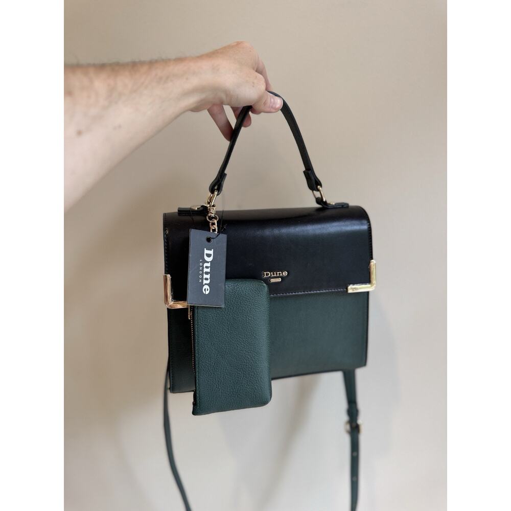 Dune Faux Leather Two-Tone Handbag with Gold Accents